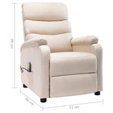 Electric Massage Chair Cream Fabric - Extra Image