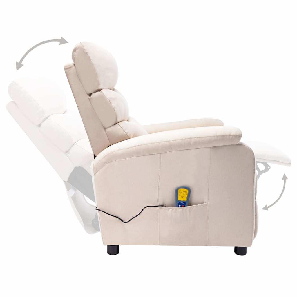 Electric Massage Chair Cream Fabric