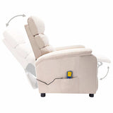 Electric Massage Chair Cream Fabric - Top-Down View