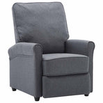 Electric Recliner Chair Dark Grey Fabric