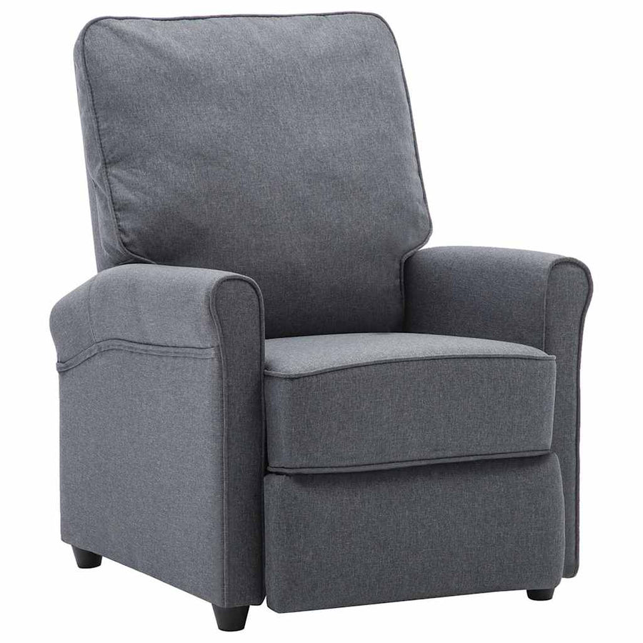 Electric Recliner Chair Dark Grey Fabric