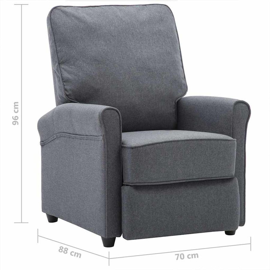 Electric Recliner Chair Dark Grey Fabric