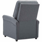 Electric Recliner Chair Dark Grey Fabric