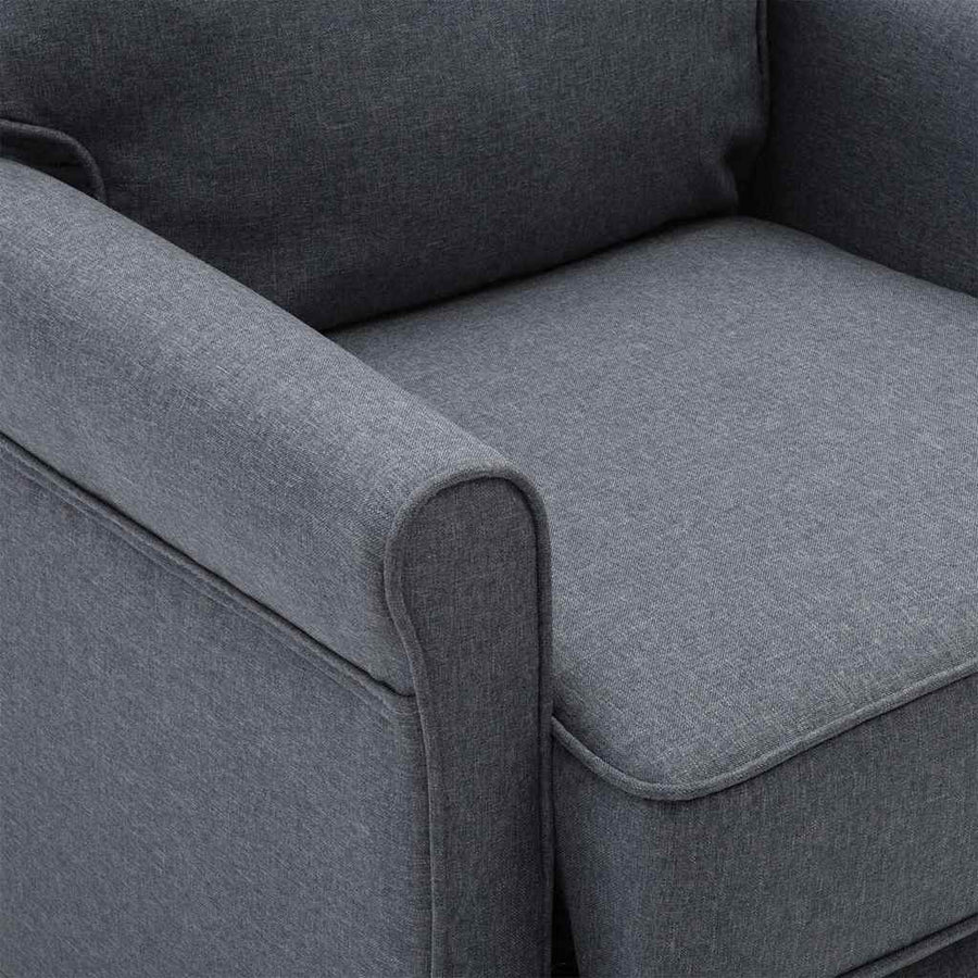 Electric Recliner Chair Dark Grey Fabric