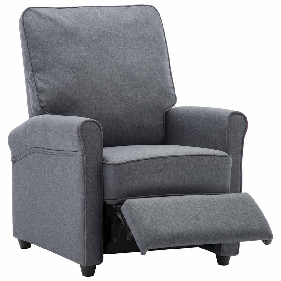Electric Recliner Chair Dark Grey Fabric