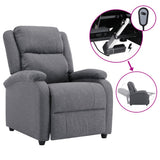 Electric Recliner Chair Dark Grey Fabric