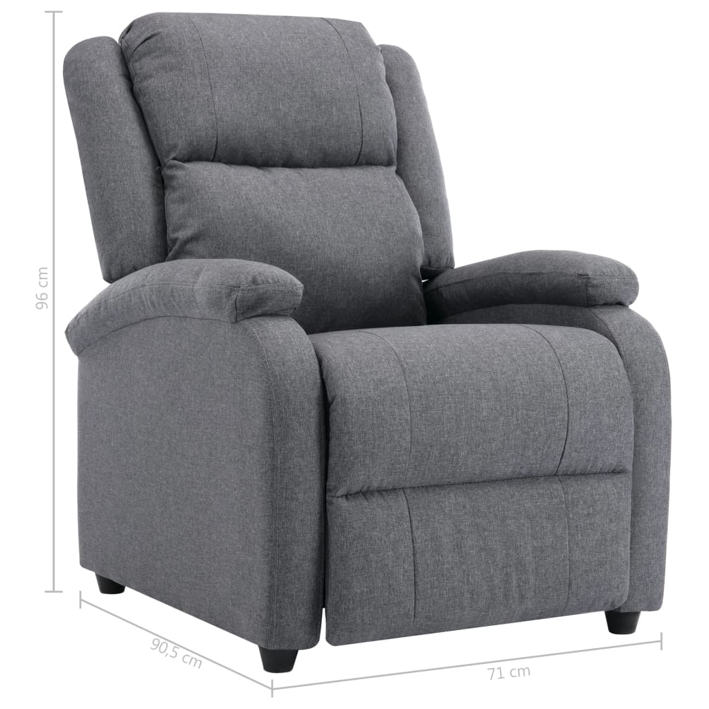 Electric Recliner Chair Dark Grey Fabric