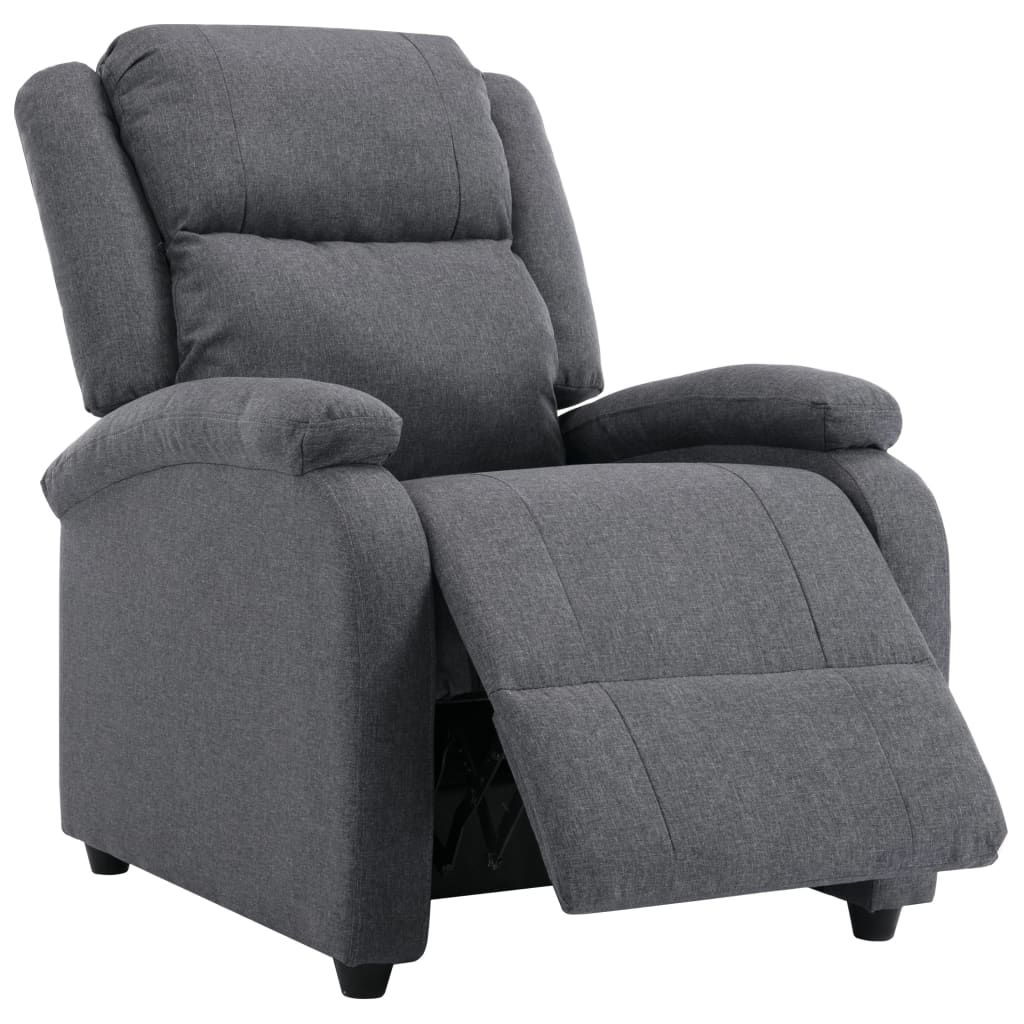 Electric Recliner Chair Dark Grey Fabric