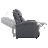 Electric Recliner Chair Dark Grey Fabric - Rear View