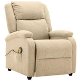 Electric Massage Chair Cream Fabric