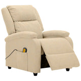 Electric Massage Chair Cream Fabric - Side View