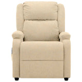 Electric Massage Chair Cream Fabric - Top-Down View