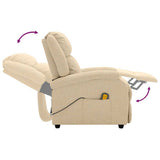 Electric Massage Chair Cream Fabric - 45-Degree Angle