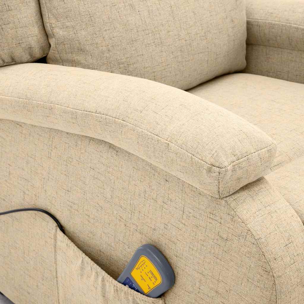 Electric Massage Chair Cream Fabric