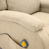 Electric Massage Chair Cream Fabric - Rear View