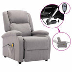 Electric Massage Chair Light Grey Fabric