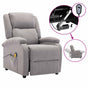 Electric Massage Chair Light Grey Fabric