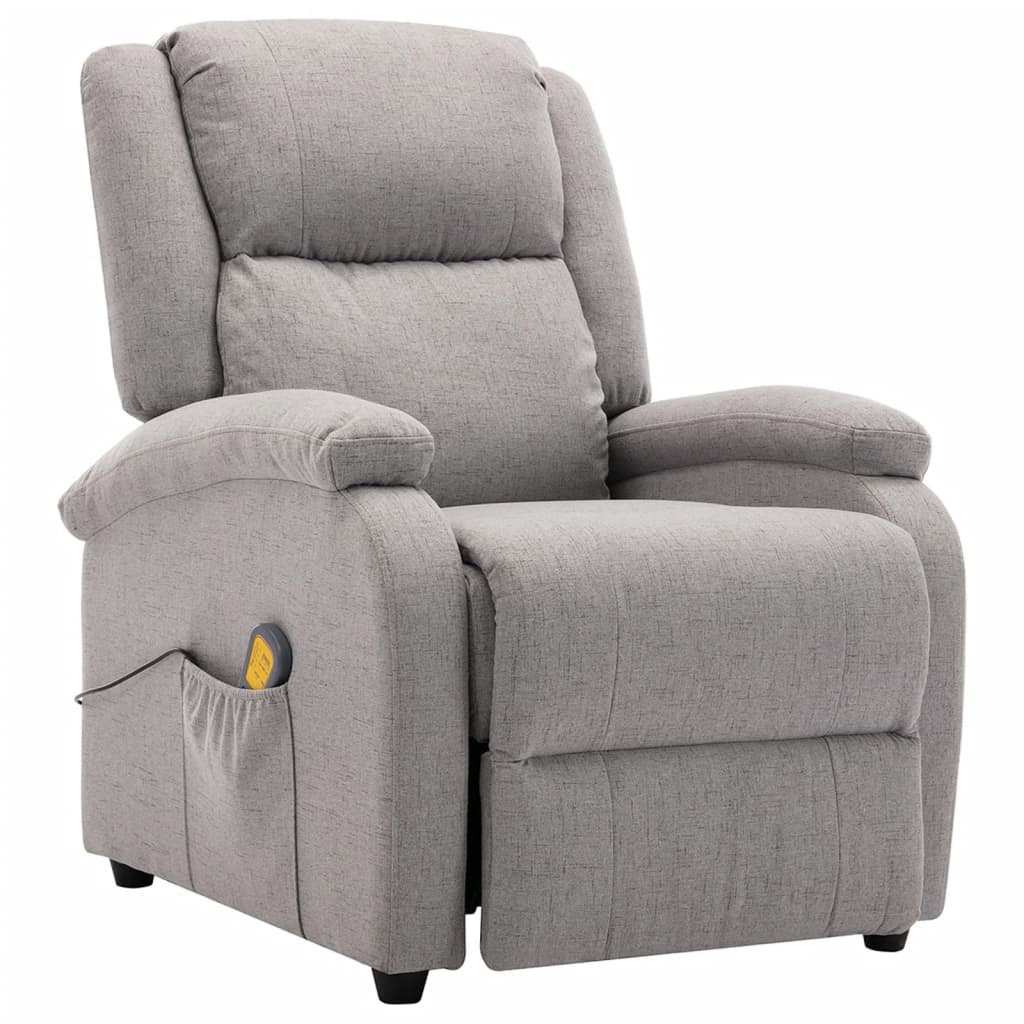 Electric Massage Chair Light Grey Fabric