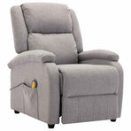 Electric Massage Chair Light Grey Fabric