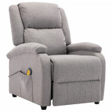 Electric Massage Chair Light Grey Fabric - Front View