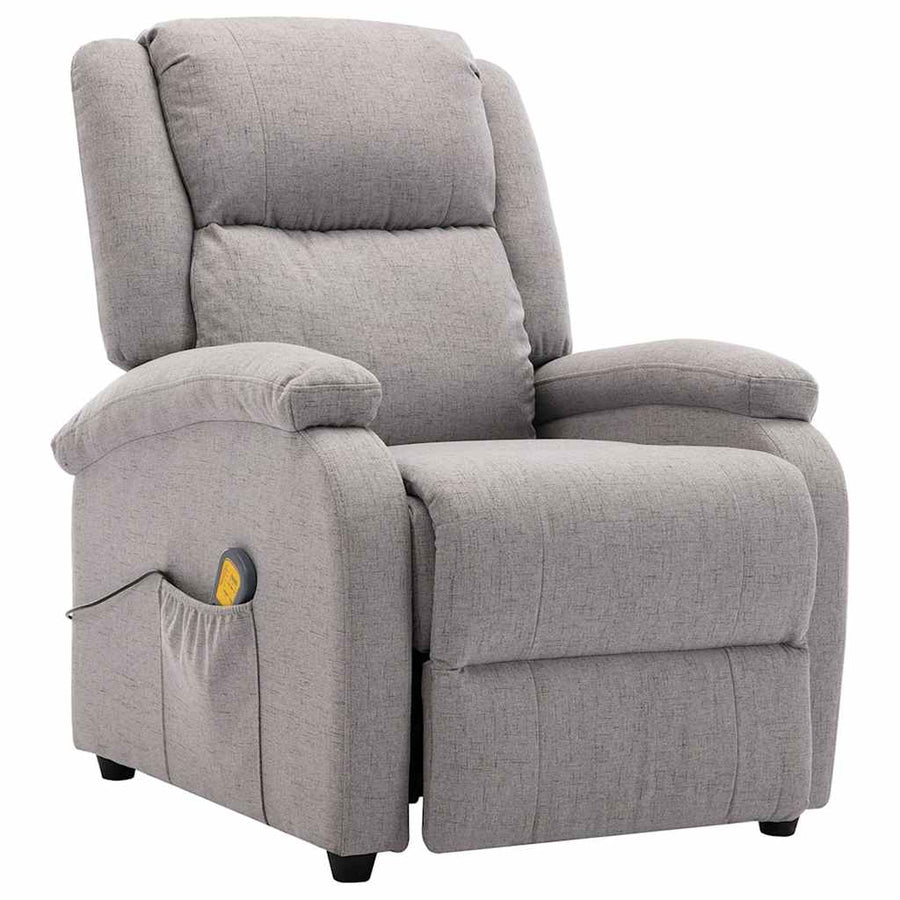 Electric Massage Chair Light Grey Fabric
