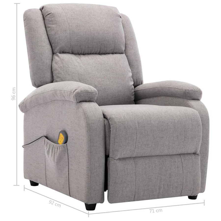 Electric Massage Chair Light Grey Fabric