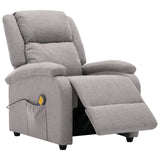 Electric Massage Chair Light Grey Fabric - Side View