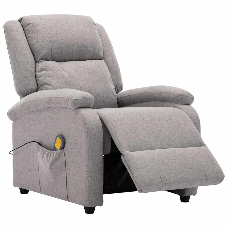 Electric Massage Chair Light Grey Fabric