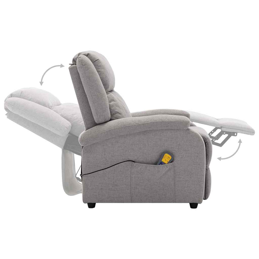 Electric Massage Chair Light Grey Fabric