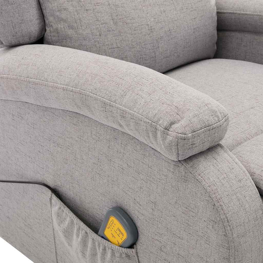 Electric Massage Chair Light Grey Fabric