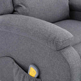 Electric Massage Chair Dark Grey Fabric - 45-Degree Angle