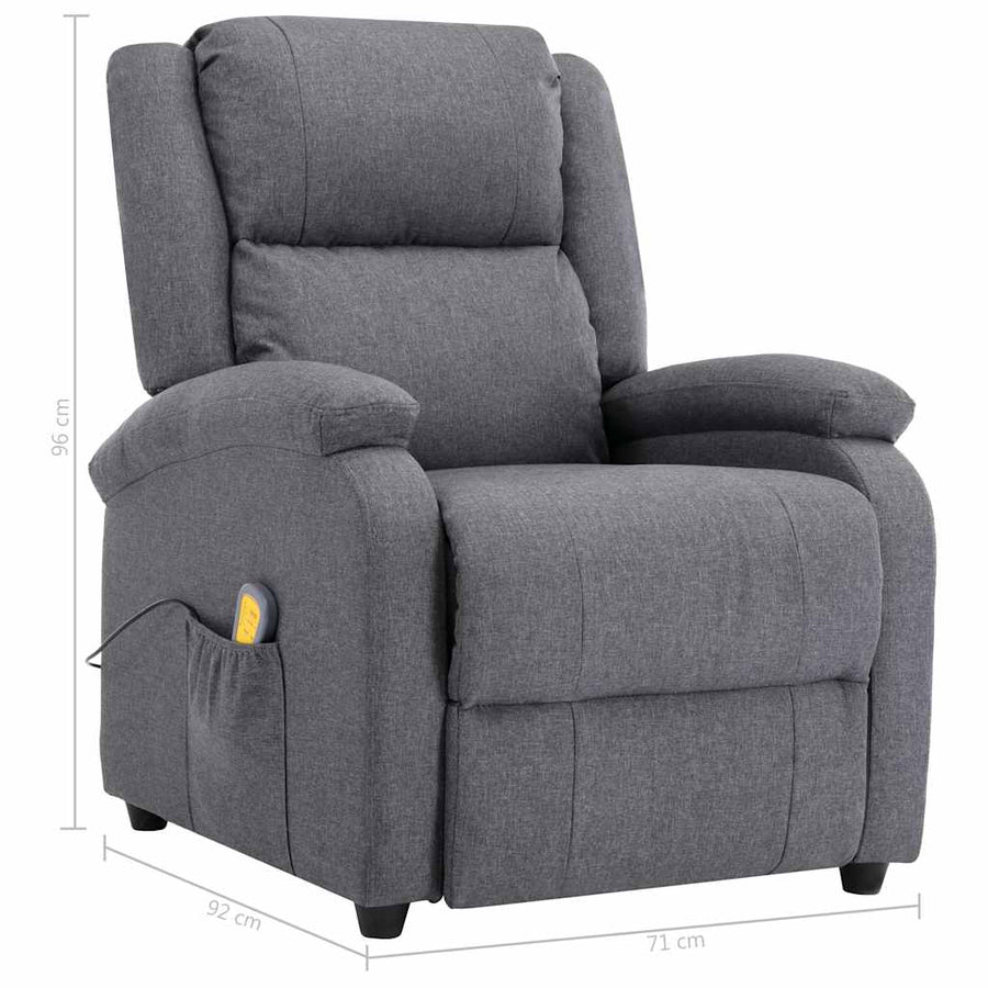 Electric Massage Chair Dark Grey Fabric