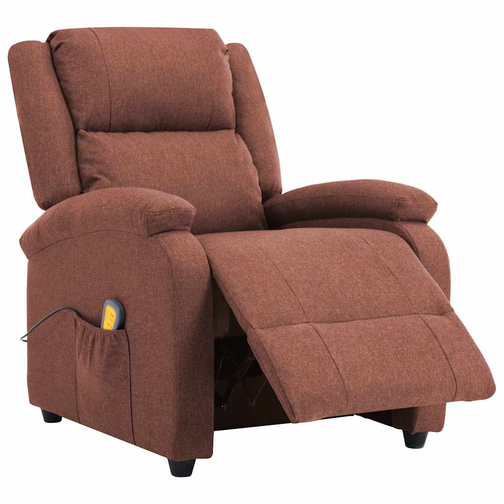 Electric Massage Chair Brown Fabric