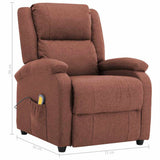 Electric Massage Chair Brown Fabric