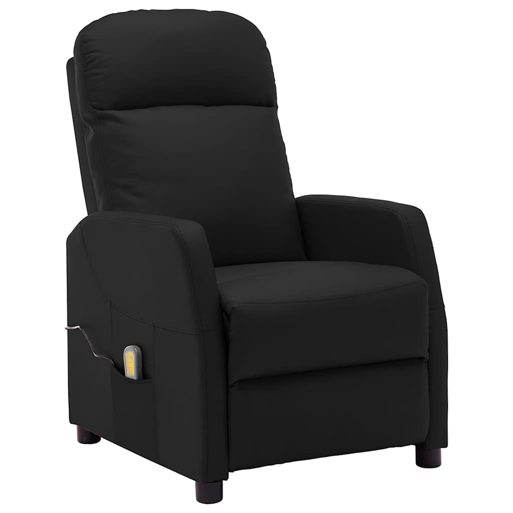 Electric Massage Reclining Chair Black Faux Leather