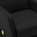 Electric Massage Reclining Chair Black Faux Leather - Rear View