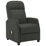 Electric Massage Reclining Chair Anthracite Faux Leather - Front View