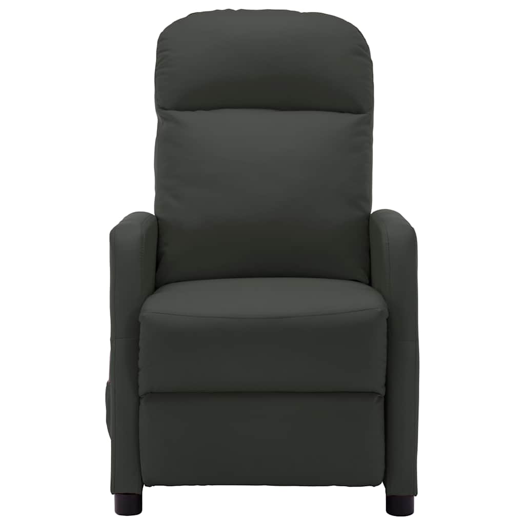 Electric Massage Reclining Chair Anthracite Faux Leather