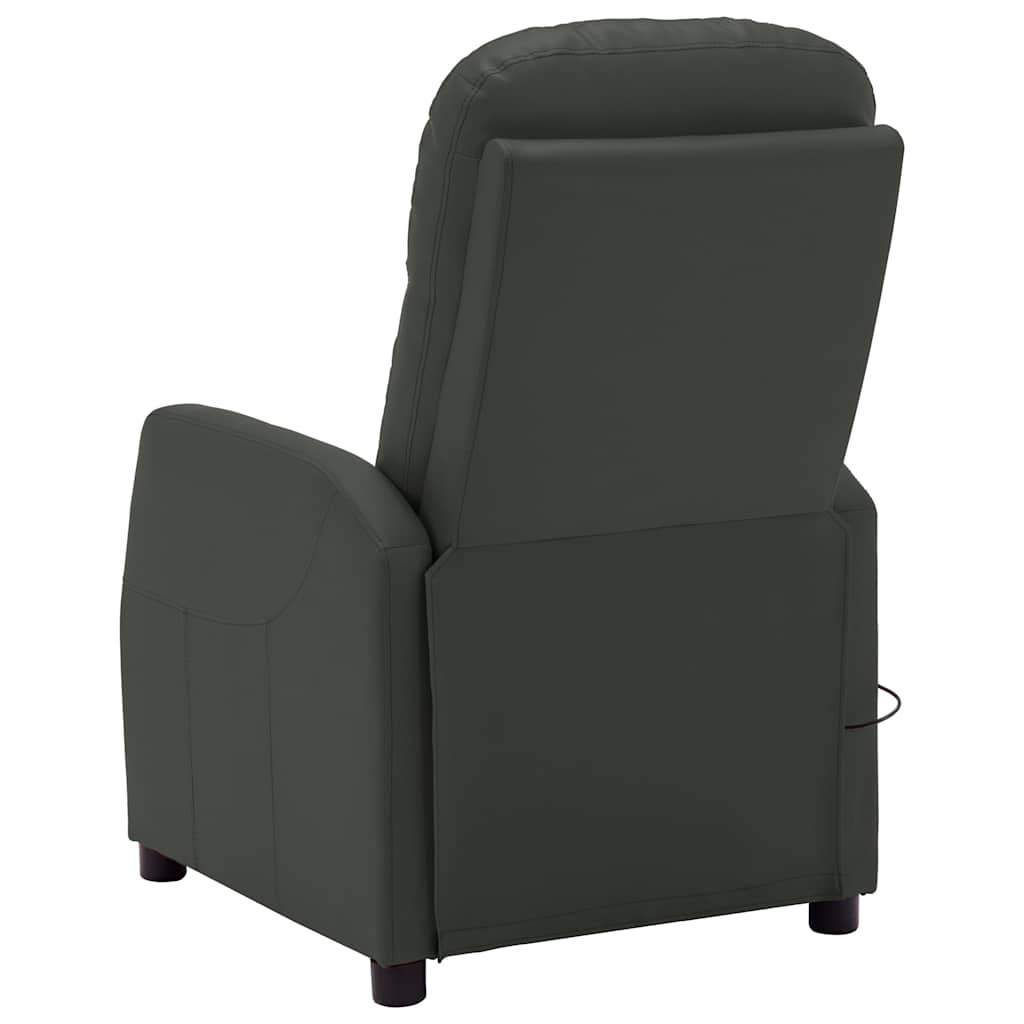 Electric Massage Reclining Chair Anthracite Faux Leather