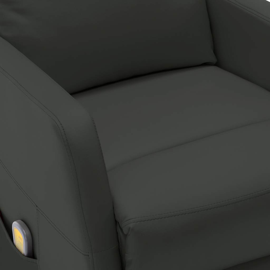 Electric Massage Reclining Chair Anthracite Faux Leather