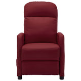 Electric Massage Reclining Chair Wine Red Faux Leather