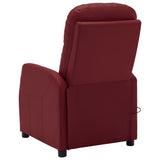 Electric Massage Reclining Chair Wine Red Faux Leather - Top-Down View