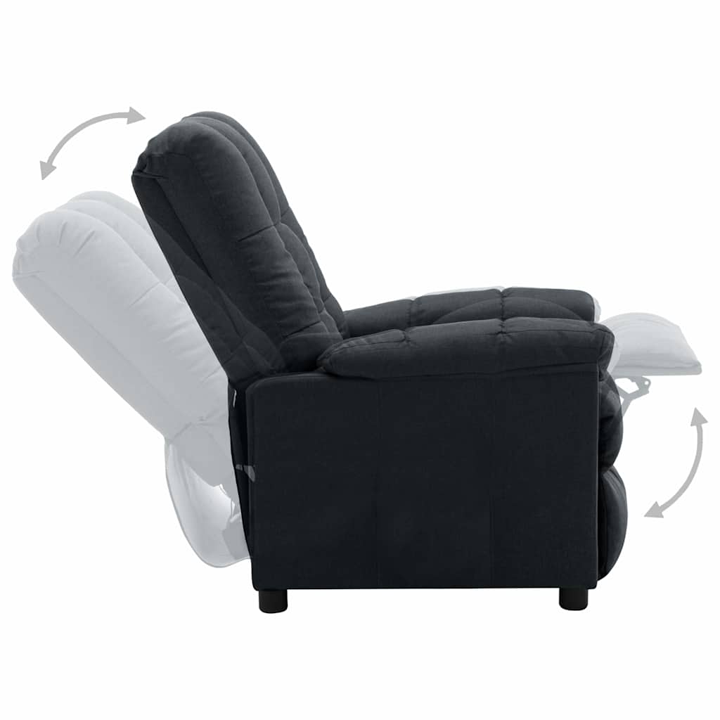 Electric Recliner Chair Dark Grey Fabric