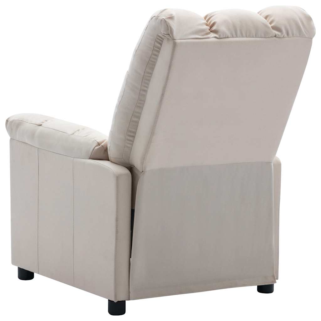 Electric Recliner Chair Cream Fabric