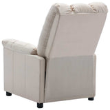 Electric Recliner Chair Cream Fabric