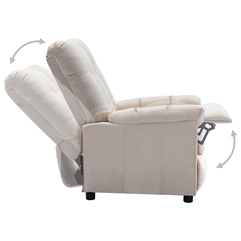 Electric Recliner Chair Cream Fabric