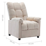 Electric Recliner Chair Cream Fabric