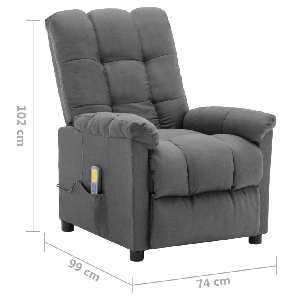 Electric Massage Chair Light Grey Fabric