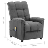 Electric Massage Chair Light Grey Fabric - Extra Image