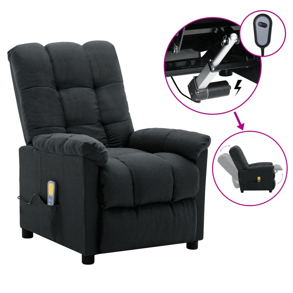 Electric Massage Chair Dark Grey Fabric